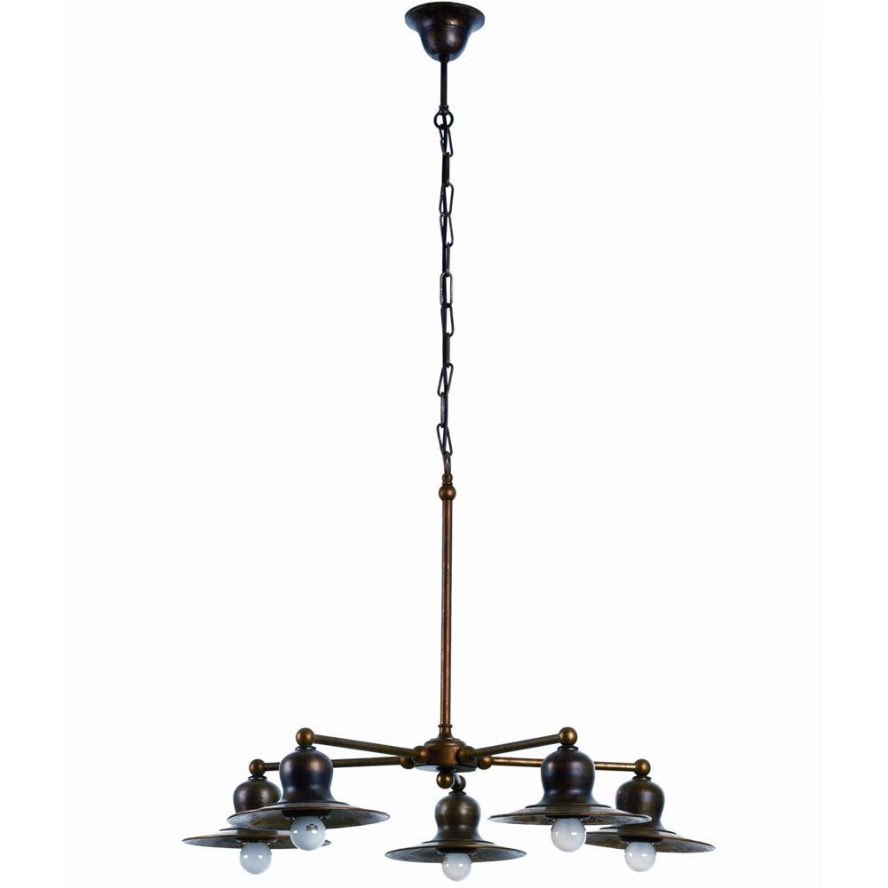 IMAS 35973 5L rez csillar nappali klasszikus lampa 5 agu otagu rez tanyeros veranda toscana toszkan nyaralo etterem.jpg